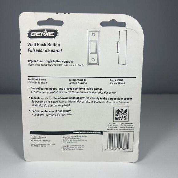 NOS Genie Garage Door Wall Push Button Control model GWC-R Part 37644R - Picture 2 of 2